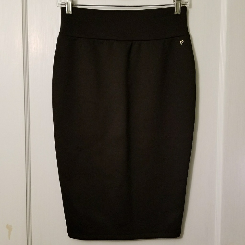High waisted pencil skirt black